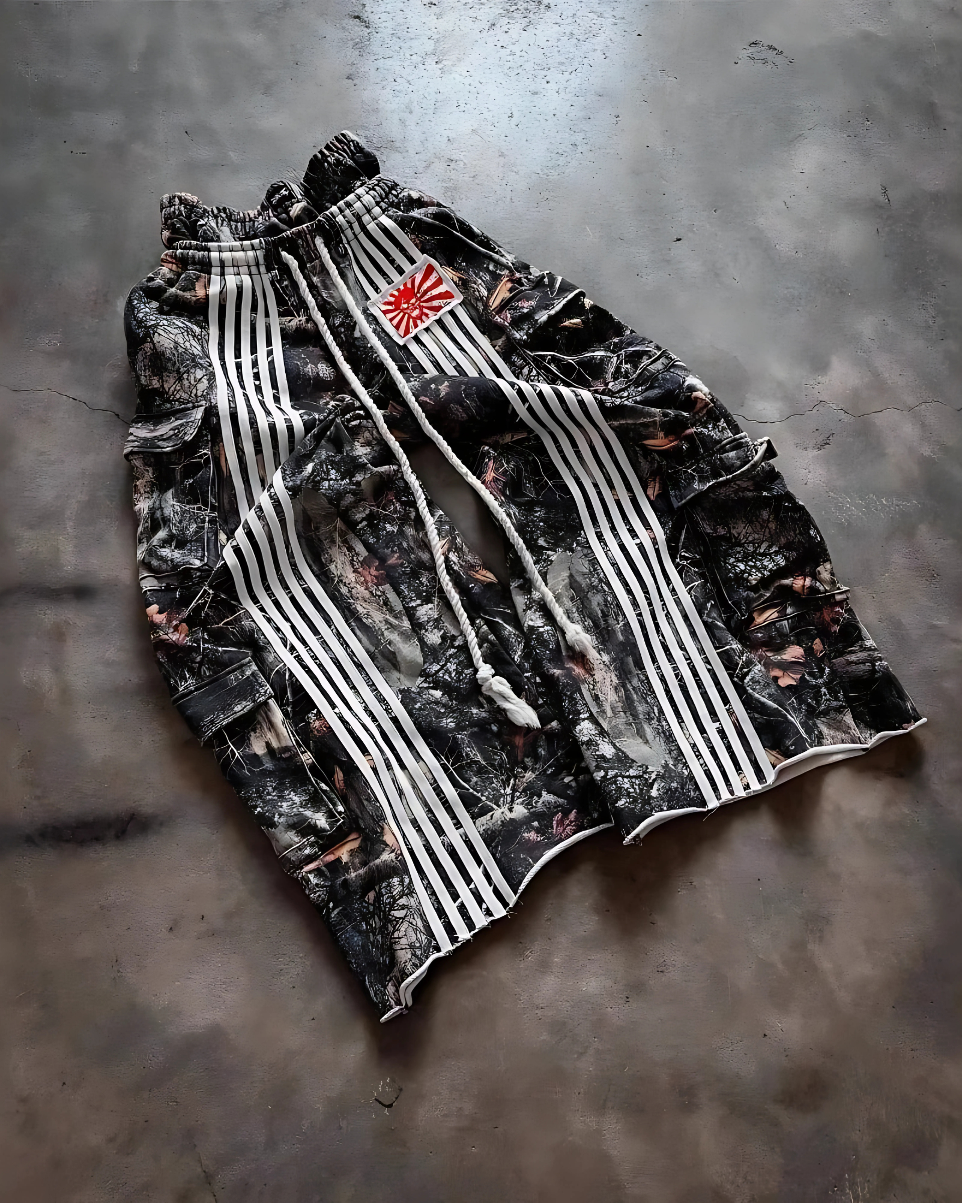 Multi-Stripe Oversized Utility Cargo Pants